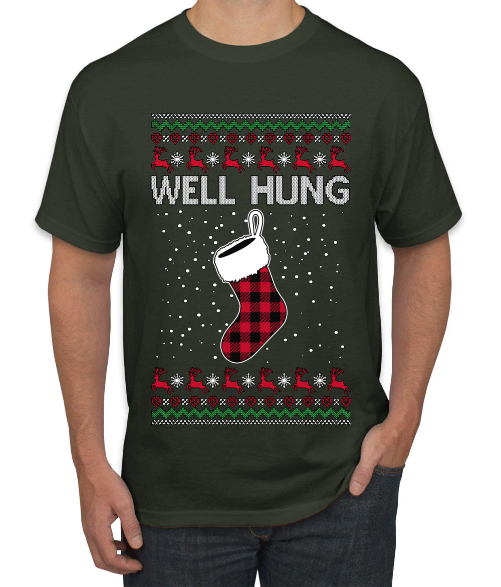 Well Hung, Ugly Christmas Sweater Unisex Men's T-Shirt