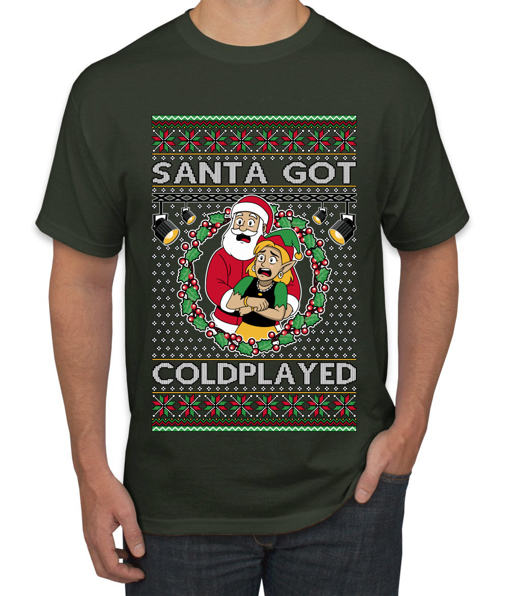 Santa Got Coldplayed, Ugly Christmas Sweater Unisex Men's T-Shirt