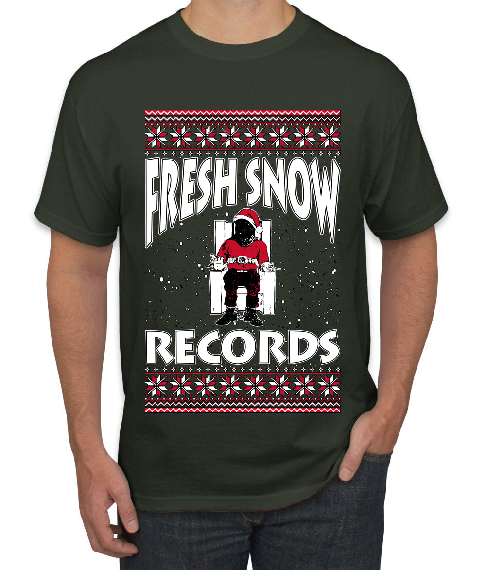 Fresh Snow Records Hip Hop Parody, Ugly Christmas Sweater Unisex Men's T-Shirt