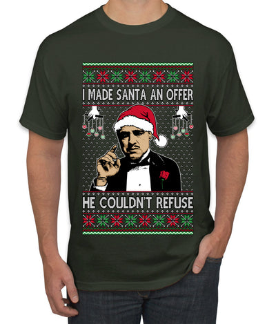 I Made Santa An Offer He Couldn't Refuse Mafia Don, Ugly Christmas Sweater Unisex Men's T-Shirt