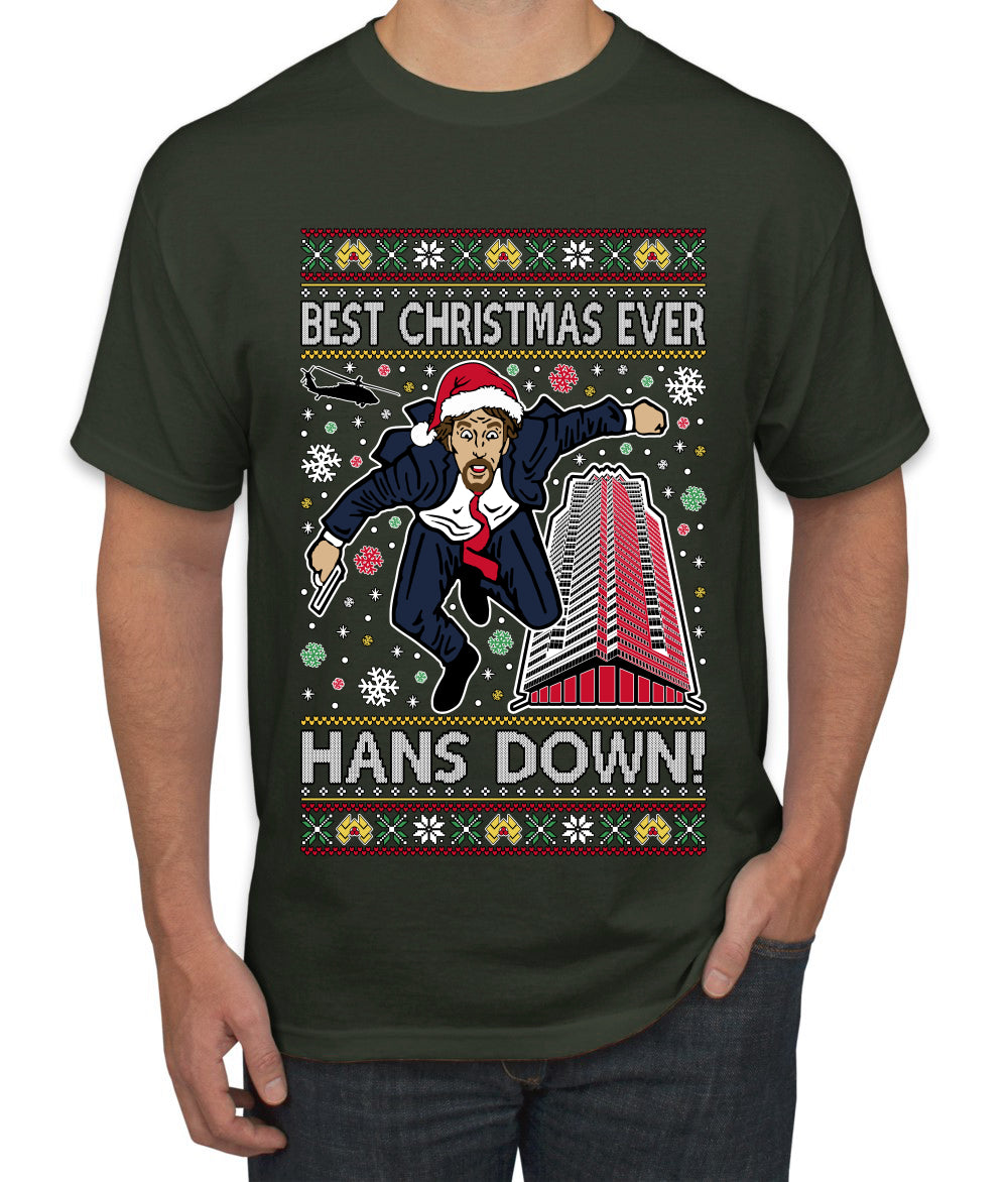 Die Hard Best Christmas Ever Hans Down Nakatomi, Ugly Christmas Sweater Unisex Men's T-Shirt