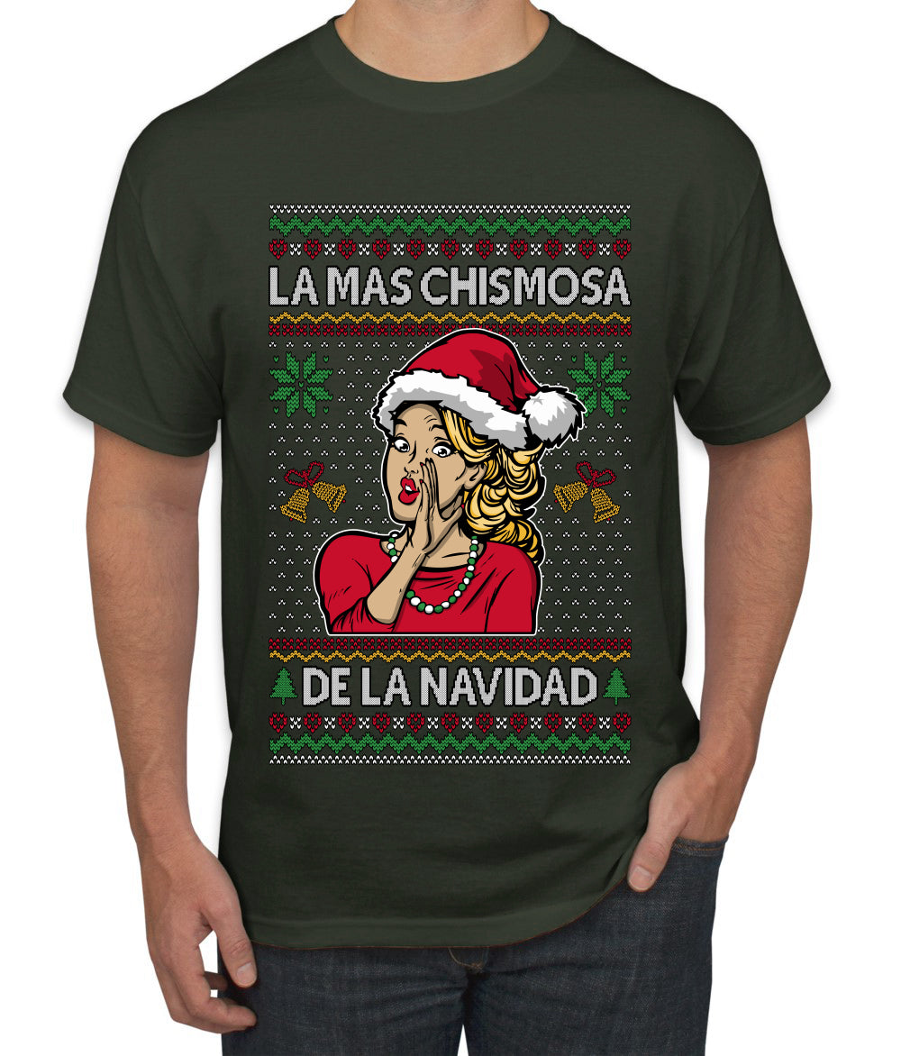La Mas Chismosa De La Navidad, Ugly Christmas Sweater Unisex Men's T-Shirt