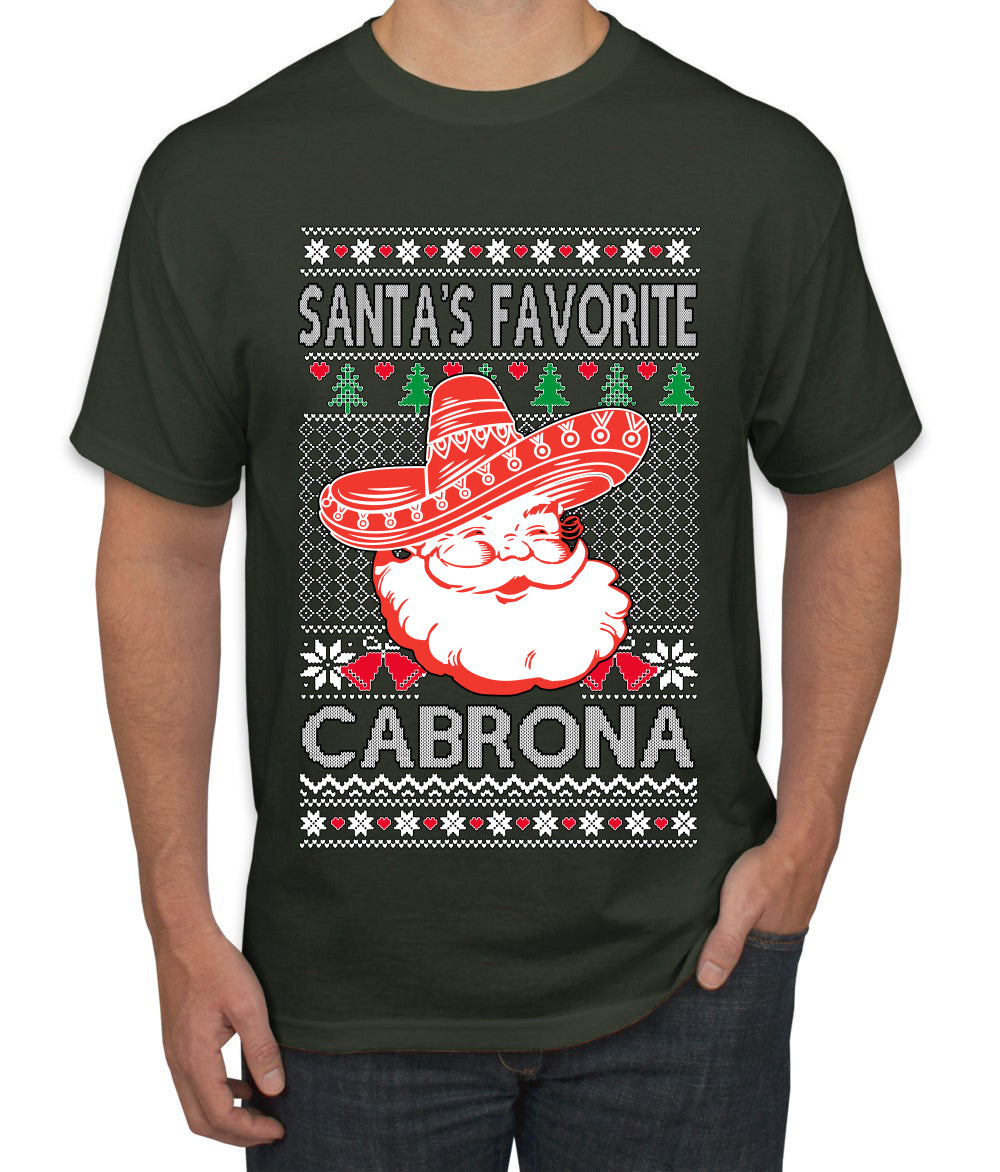 Santa's Favorite Cabrona, Ugly Christmas Sweater Unisex Men's T-Shirt