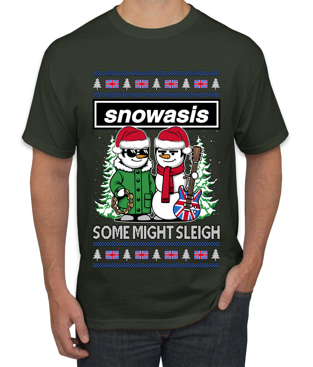 Snowasis English Rock Band Parody, Ugly Christmas Sweater Unisex Men's T-Shirt