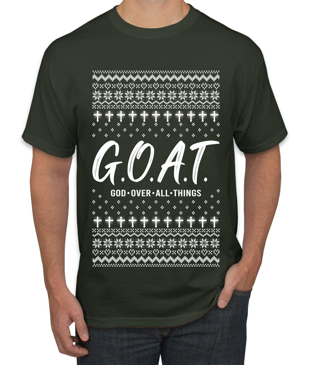 G.O.A.T. God Over All Things, Ugly Christmas Sweater Unisex Men's T-Shirt