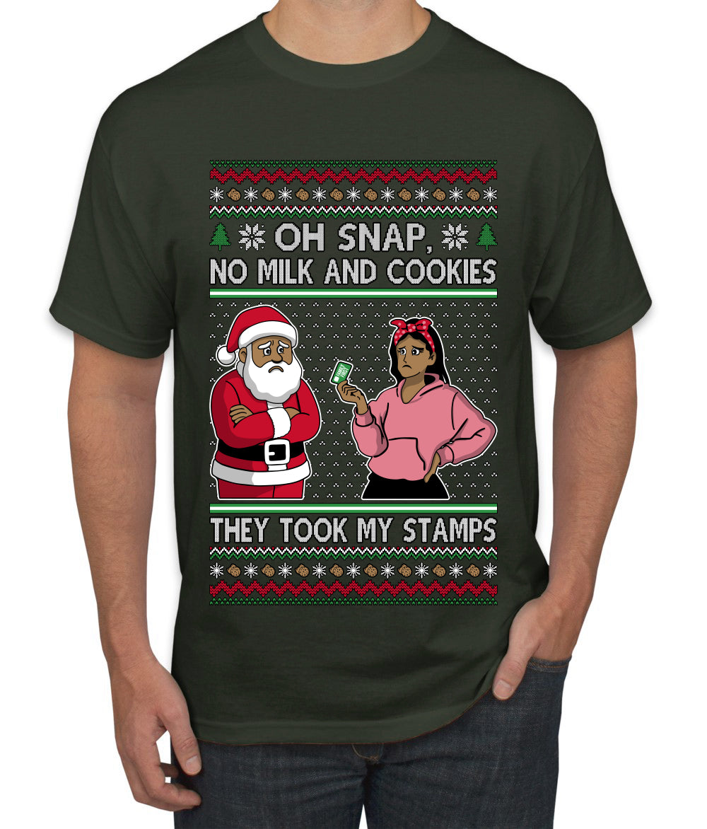 Oh Snap, No Milk And Cookies, They Took my Stamps, Ugly Christmas Sweater Unisex Men's T-Shirt