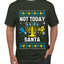 Not Today Santa Menorah Hanukkah, Ugly Christmas Sweater Unisex Men's T-Shirt