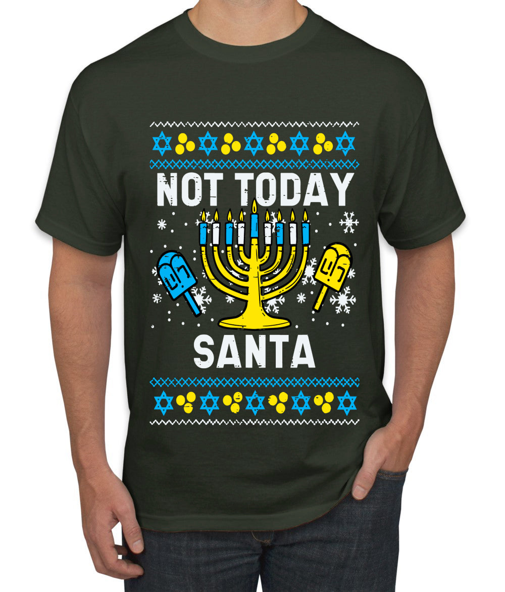 Not Today Santa Menorah Hanukkah, Ugly Christmas Sweater Unisex Men's T-Shirt