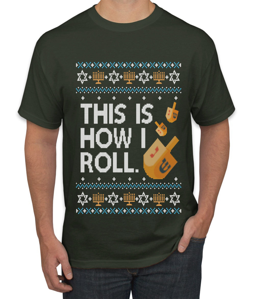 This Is How I Roll Dreidel Hanukkah, Ugly Christmas Sweater Unisex Men's T-Shirt