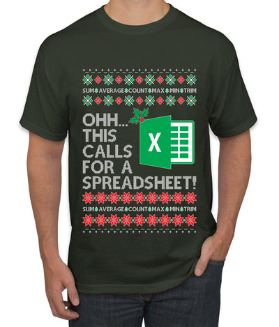 Ohh This Calls For A Spreadsheet Office, Ugly Christmas Sweater Unisex Men's T-Shirt