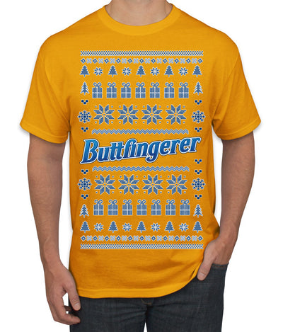 Buttfingerer Funny Butt Fingerer Dirty Classic Candy Bar Parody Humor Xmas Ugly Christmas Sweater Men's T-Shirt