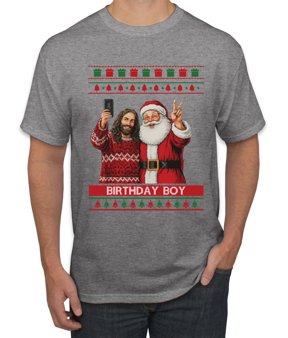 Birthday Boy Jesus, Ugly Christmas Sweater Unisex Men's T-Shirt