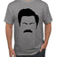 Parks and Rec Fans Ron Swanson Mustache Face Silhouette Pop Culture Men's T-Shirt