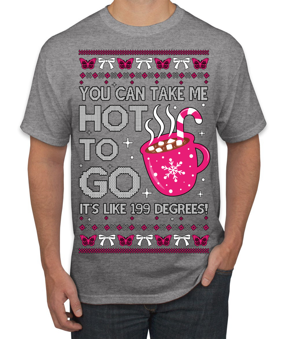 You Can Take Me Hot to Go, Hot Cocoa Viral Song Pop Music Ugly Christmas Sweater Men's T-Shirt