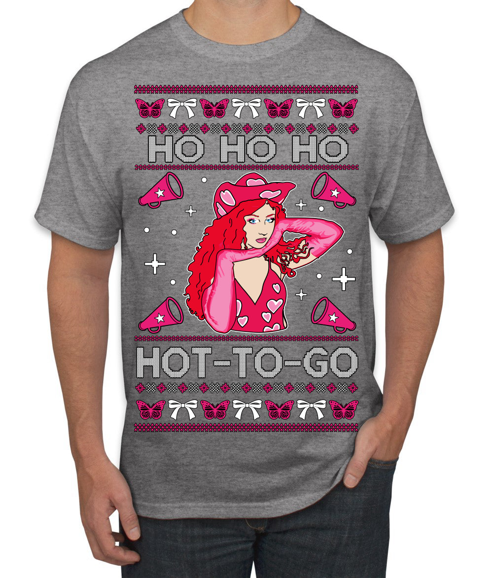 Ho Ho Ho Hot to Go, Viral Midwest Princess Song Dance Pop Star Concert Tour Merch Ugly Christmas Sweater Men's T-Shirt