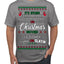 Serial Killer Docs or Christmas Movies Slaying Sleighing Ugly Christmas Sweater Men's T-Shirt