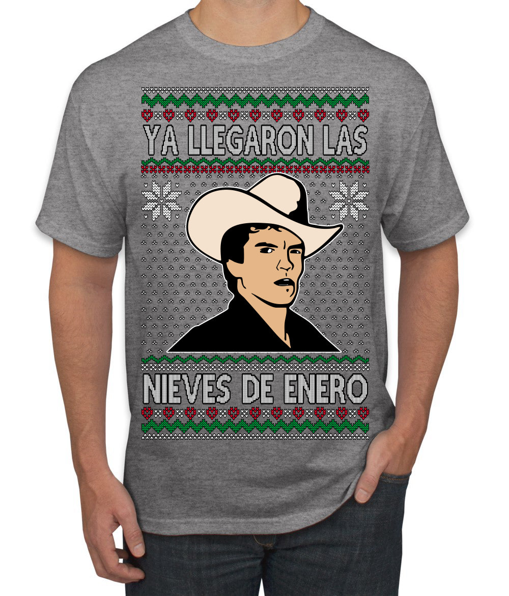 Ya Llegaron Las Nieves De Enero Chalino January Snow Ugly Christmas Sweater Men's T-Shirt