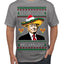 Feliz Navidad Mi Amigos Funny President Ugly Christmas Sweater Men's T-Shirt