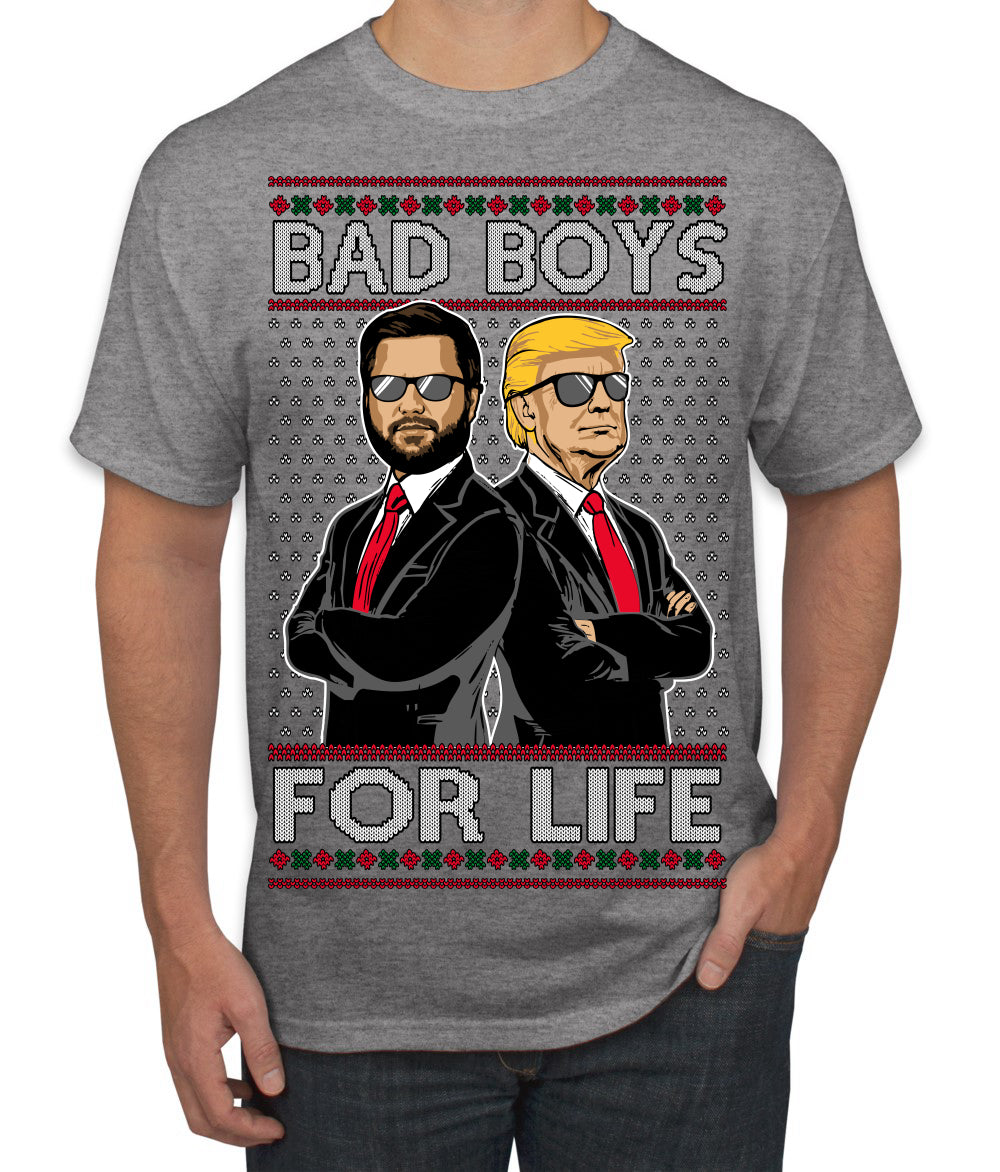 Bad Boys for Life Donald Trump JD Vance Funny 90s Movie Ugly Christmas Sweater Men's T-Shirt
