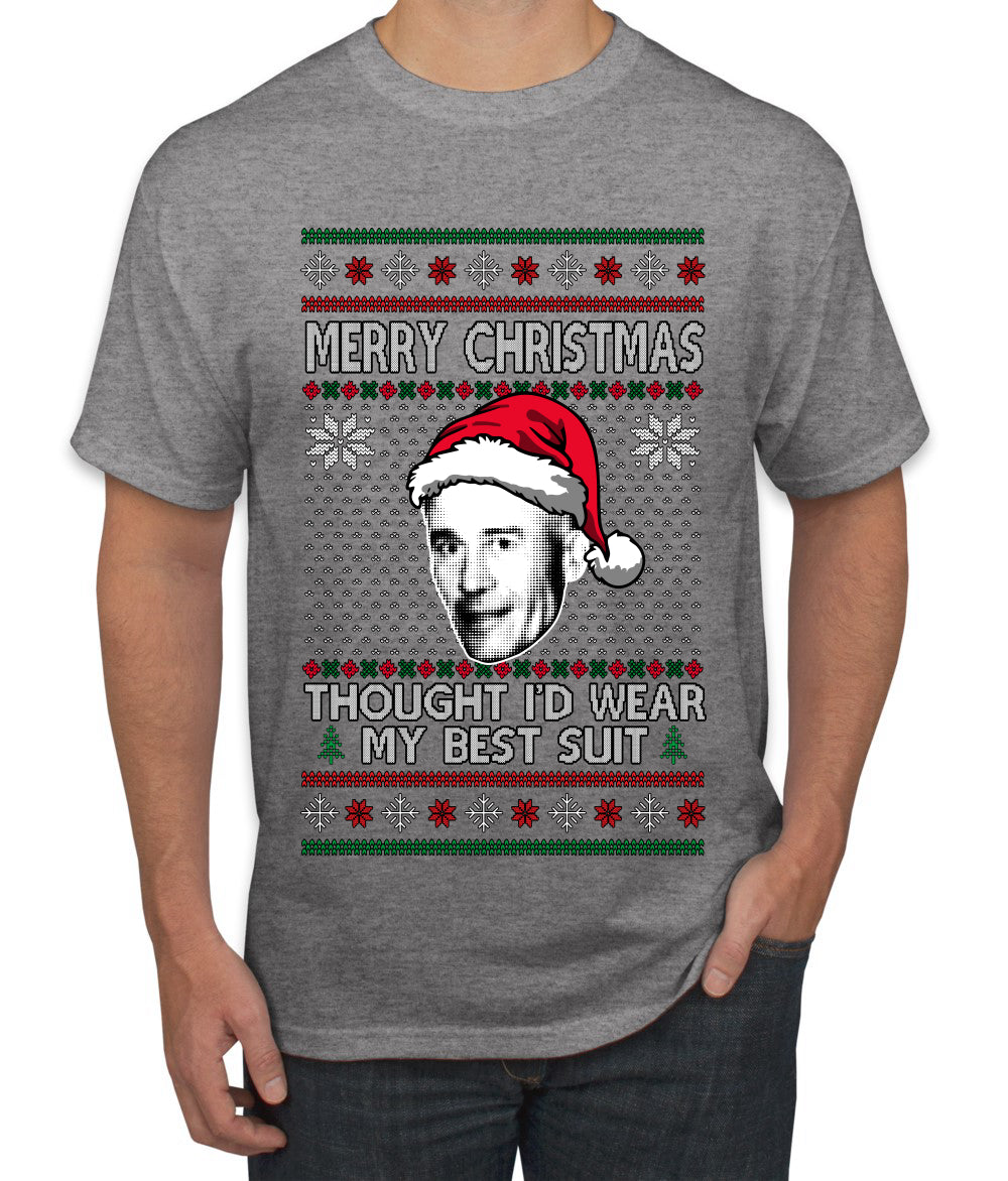 Thought I'd Wear My Best Suit Ed Gein, Ugly Christmas Sweater Men's T-Shirt