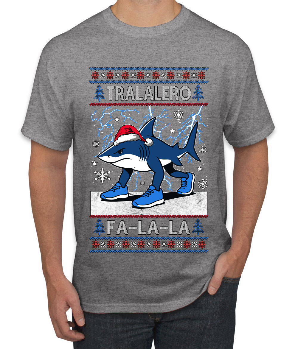 Tralalero Fa La La Brainrot, Ugly Christmas Sweater Men's T-Shirt
