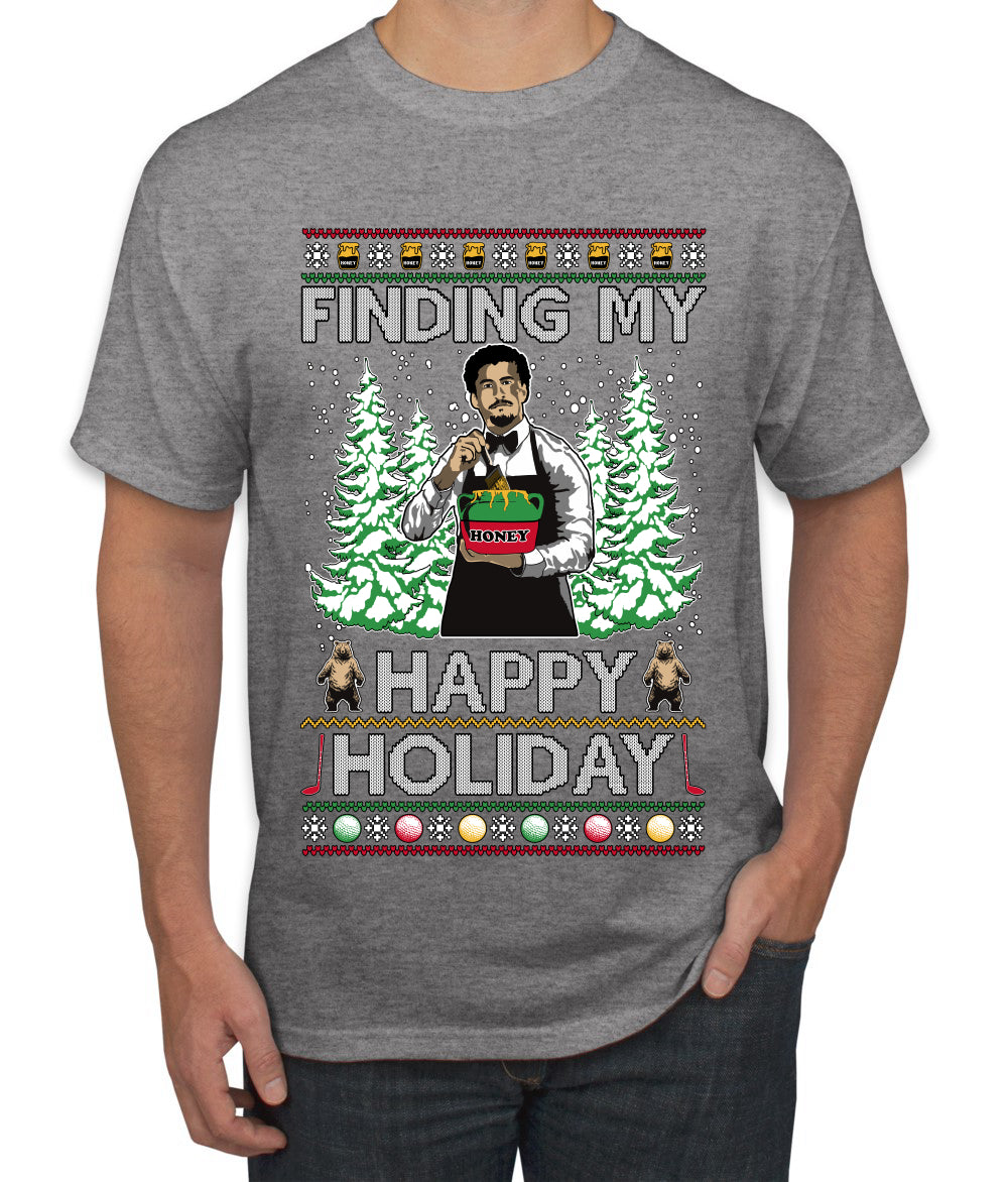 Finding My Happy Holiday, Ugly Christmas Sweater Men's T-Shirt