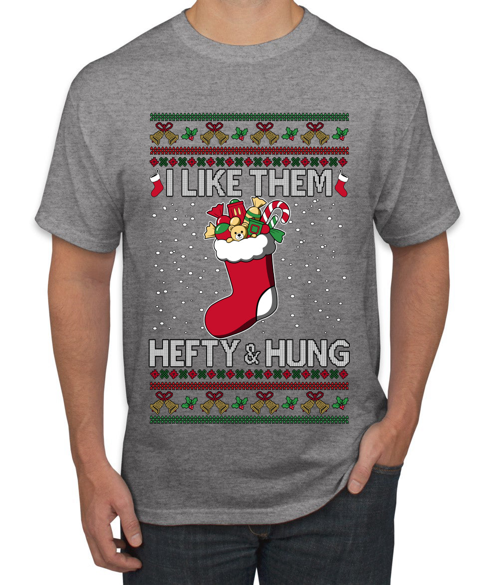 Hefty And Hung Christmas Sweater, Funny  Ugly Christmas Sweater Men's T-Shirt