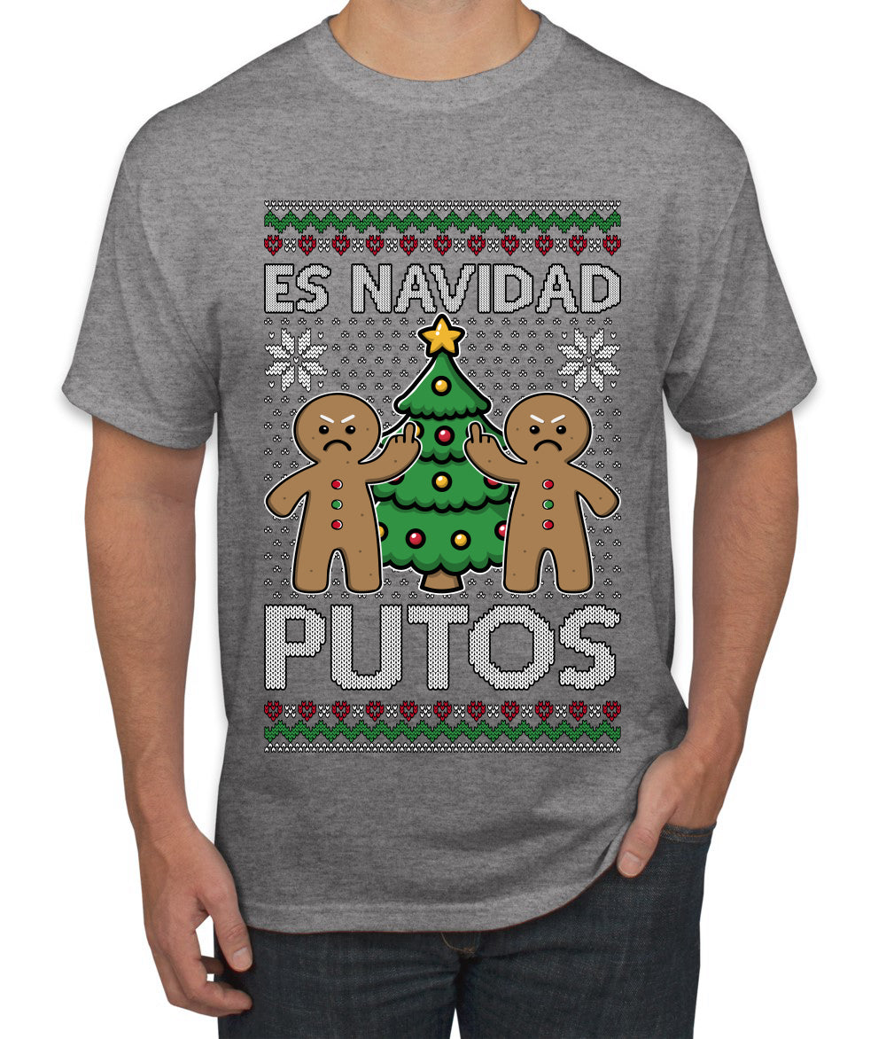 Es Navidad Putos, Ugly Christmas Sweater Unisex Men's T-Shirt