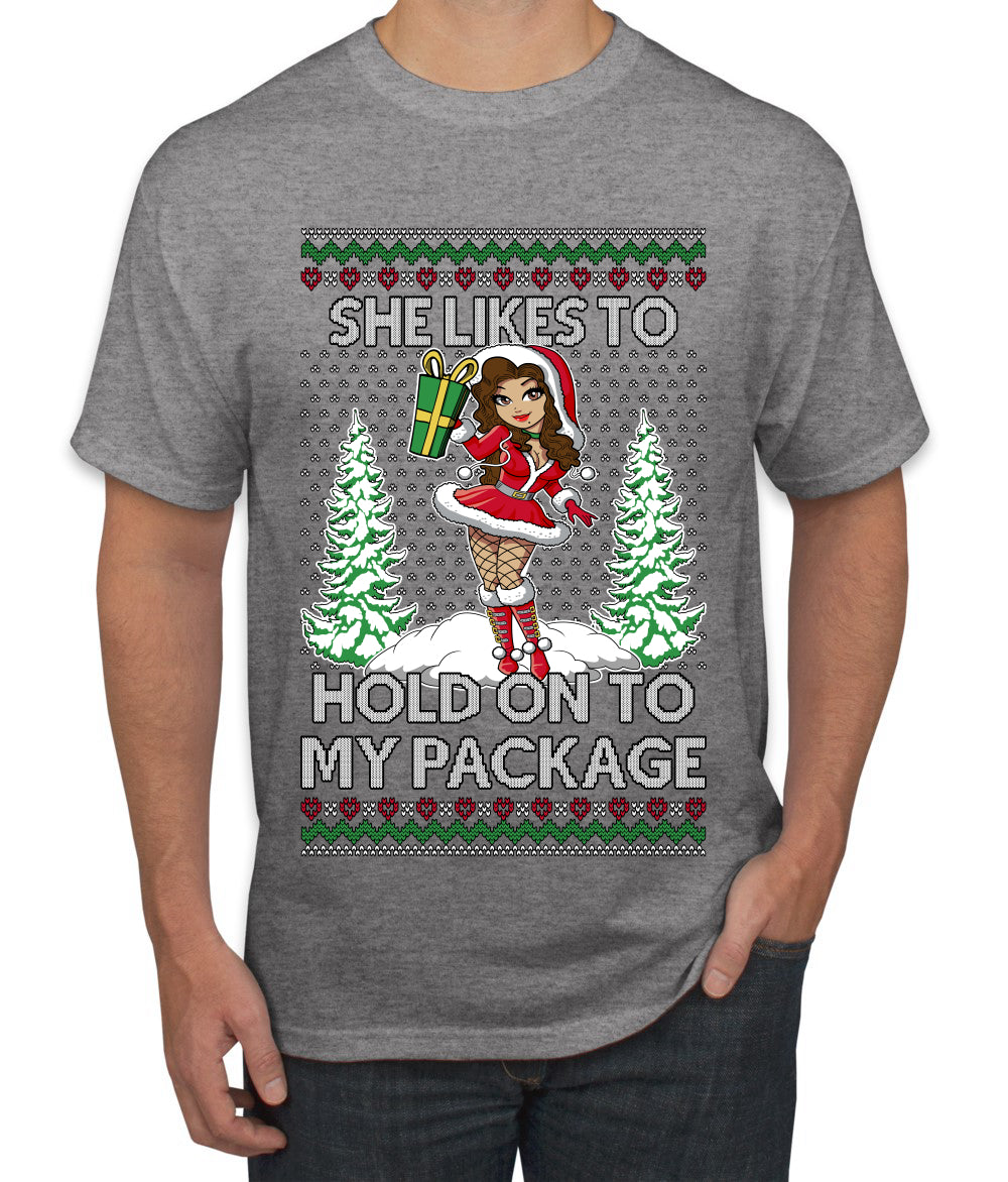 Hold My Package, Ugly Christmas Sweater Unisex Unisex Men's T-Shirt