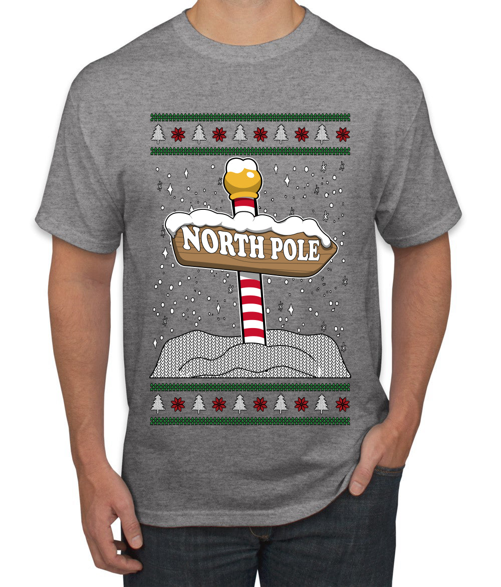 North Pole, Ugly Christmas Sweater Unisex Men's T-Shirt