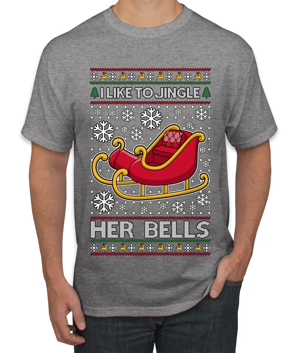 I Like To Jingle Her Bells, Ugly Christmas Sweater Unisex Men's T-Shirt