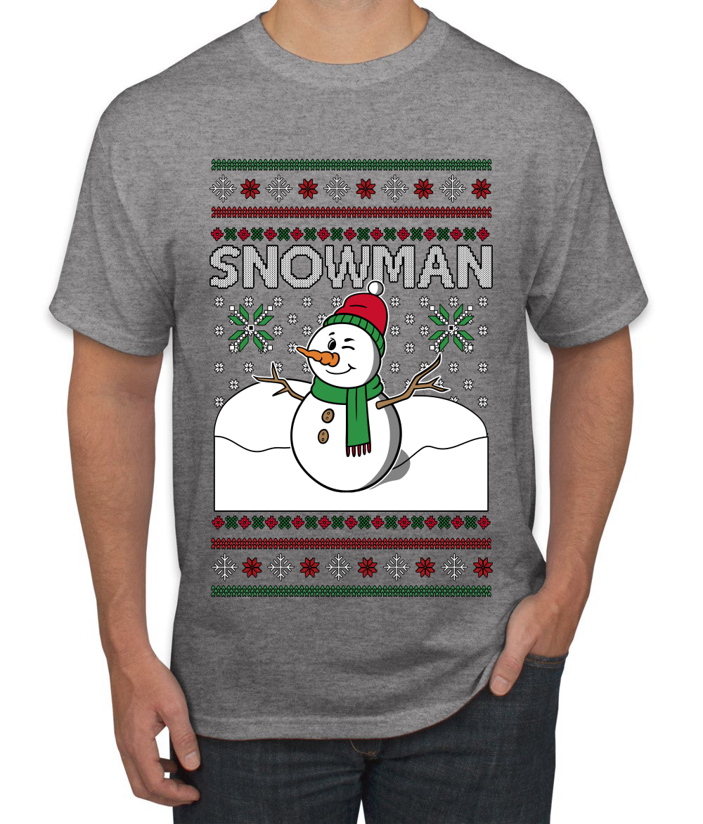 Snowman, Ugly Christmas Sweater Unisex Men's T-Shirt