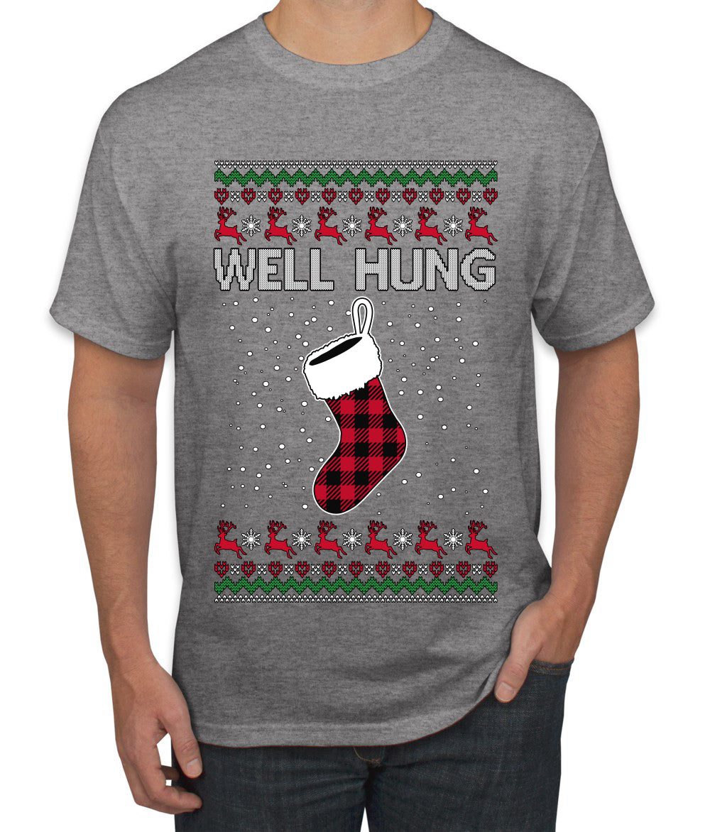 Well Hung, Ugly Christmas Sweater Unisex Men's T-Shirt