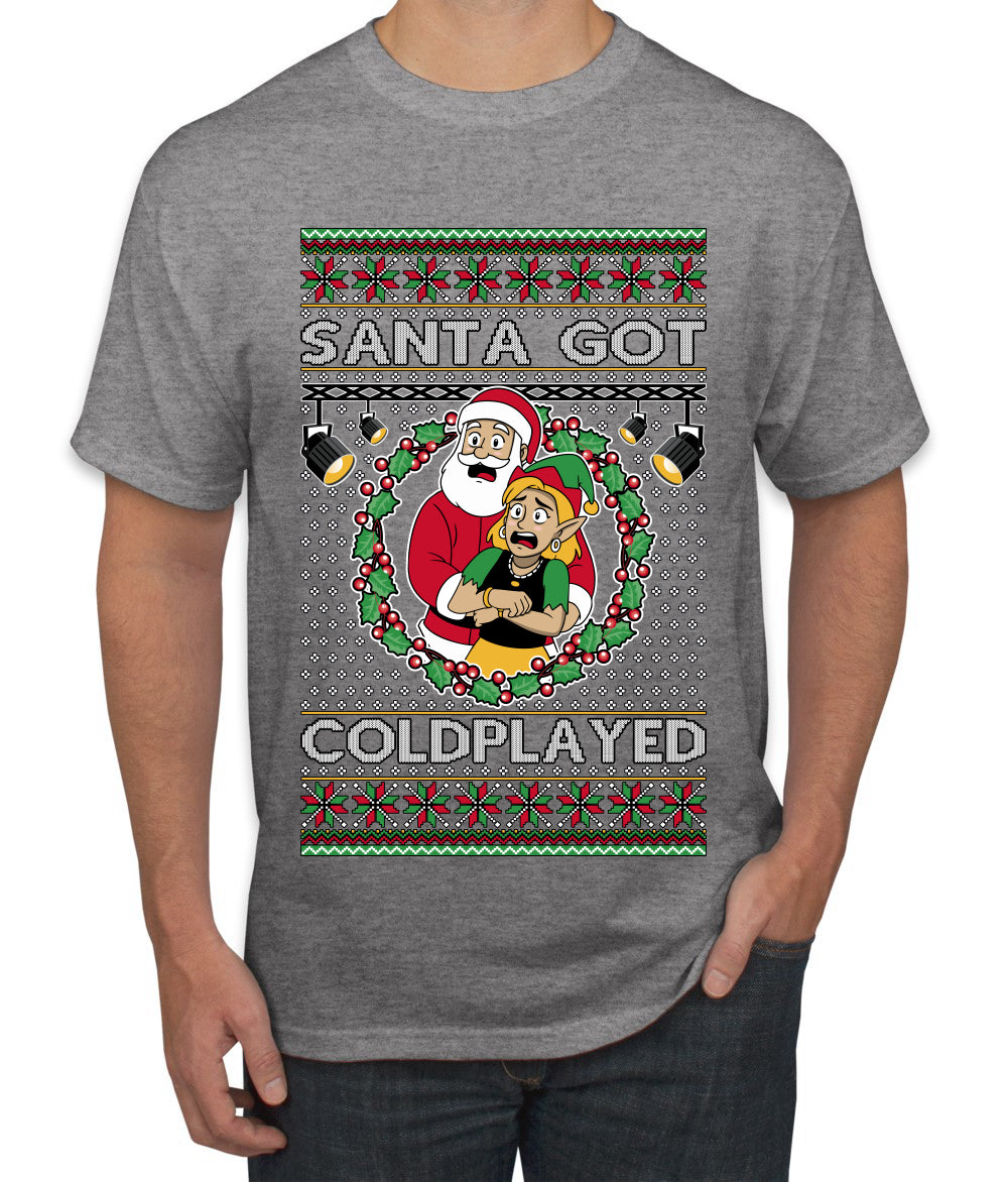 Santa Got Coldplayed, Ugly Christmas Sweater Unisex Men's T-Shirt
