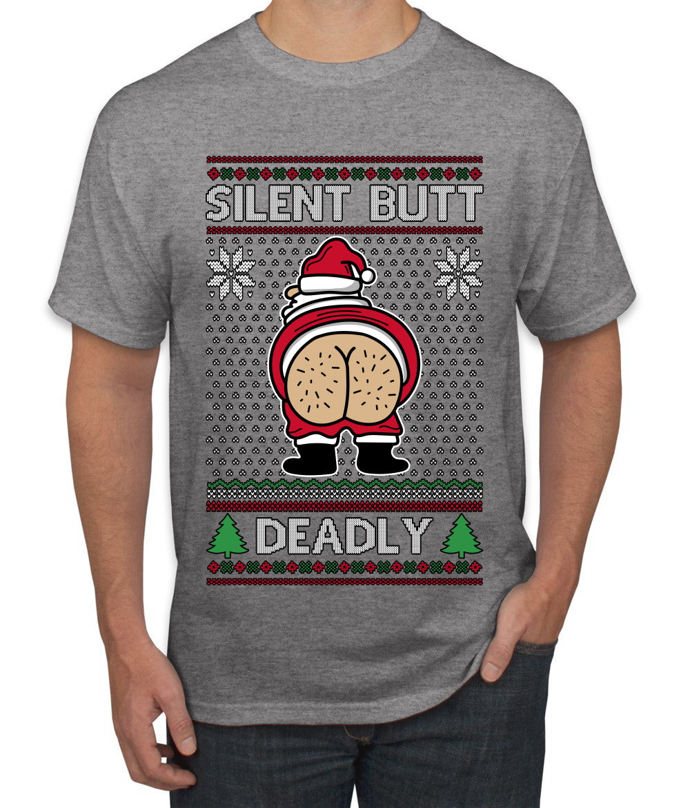 Silent Butt Deadly Farting Santa, Ugly Christmas Sweater Unisex Men's T-Shirt