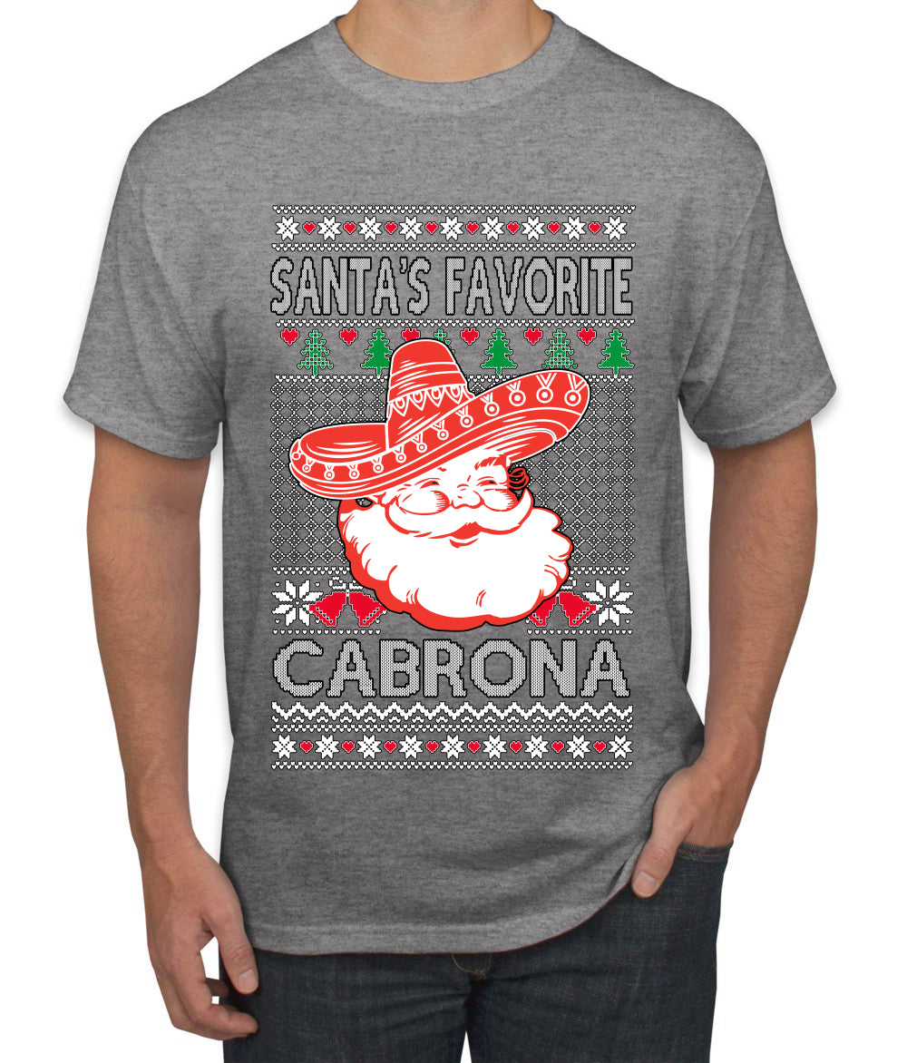 Santa's Favorite Cabrona, Ugly Christmas Sweater Unisex Men's T-Shirt