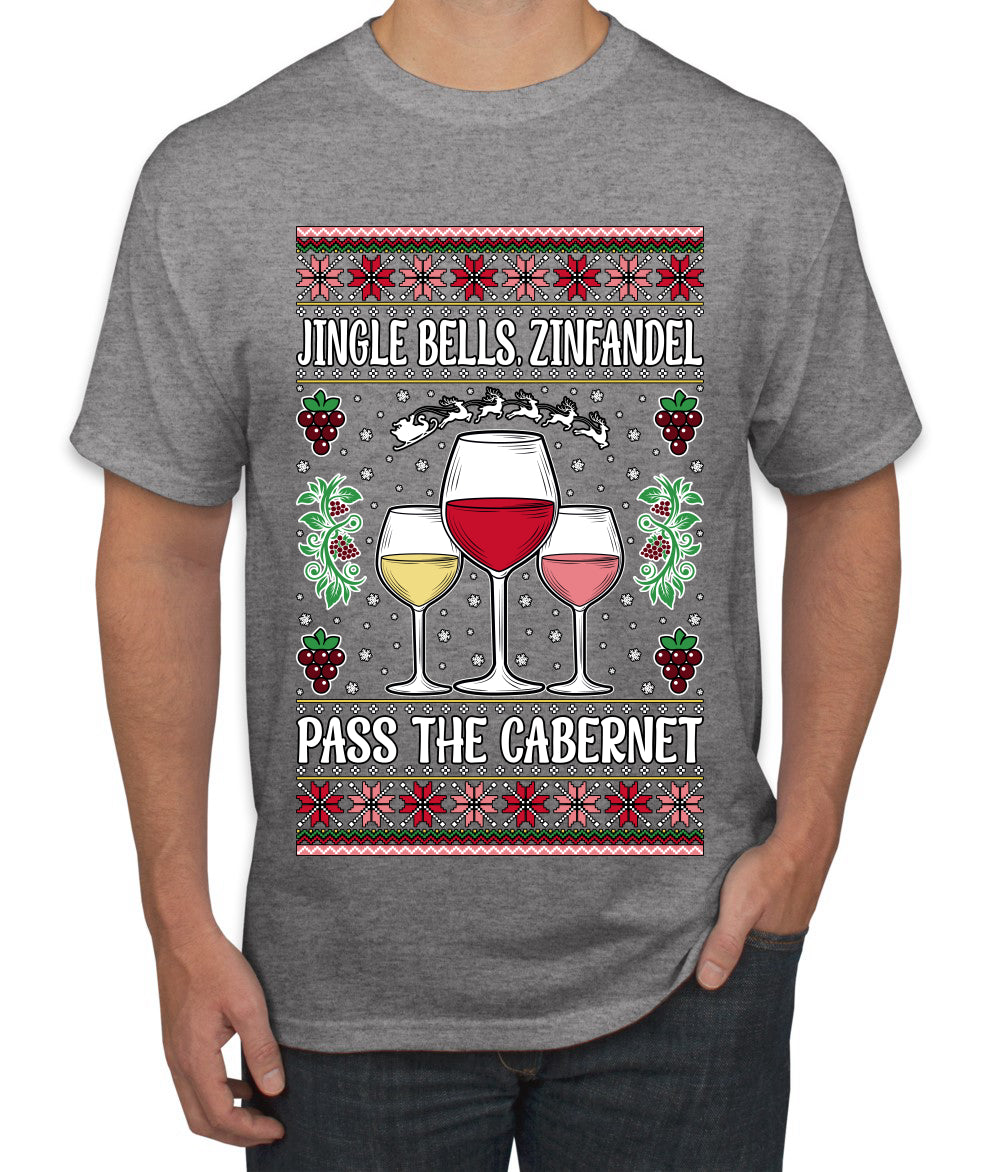 Jingle Bells, Zinfandel Pass The Cabernet Wine Drinker, Ugly Christmas Sweater Unisex Men's T-Shirt
