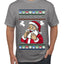 Seazyns Greeting Santa Packing Lip Pouch, Ugly Christmas Sweater Unisex Men's T-Shirt
