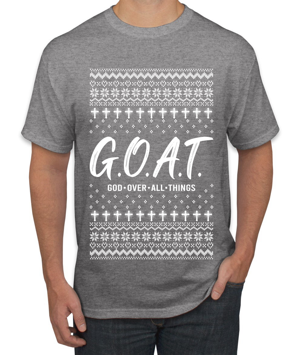 G.O.A.T. God Over All Things, Ugly Christmas Sweater Unisex Men's T-Shirt