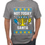 Not Today Santa Menorah Hanukkah, Ugly Christmas Sweater Unisex Men's T-Shirt