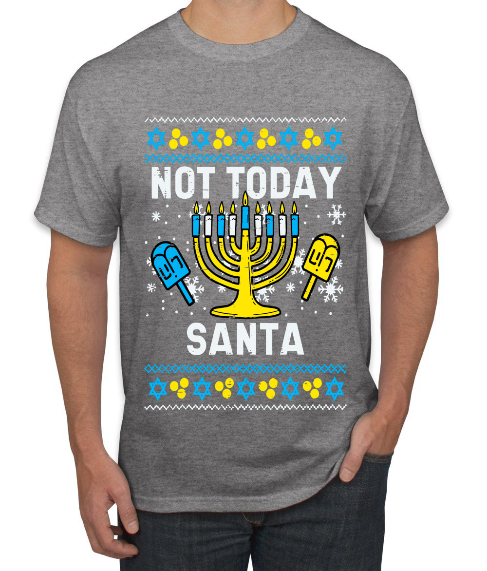 Not Today Santa Menorah Hanukkah, Ugly Christmas Sweater Unisex Men's T-Shirt