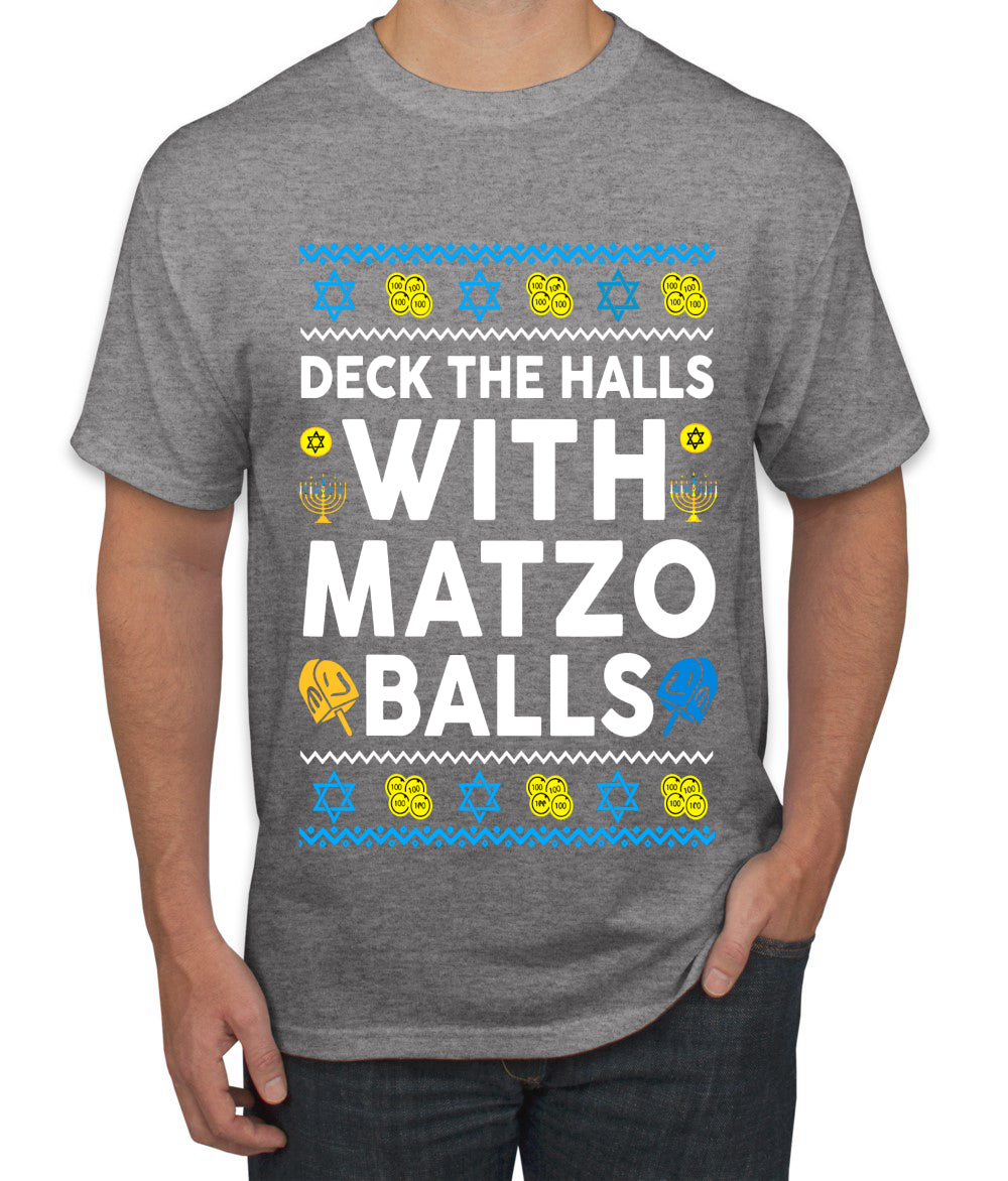 Deck The Halls With Matzo Balls Hanukkah, Ugly Christmas Sweater Unisex Men's T-Shirt