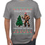 Squatching Through The Snow Bigfoot, Ugly Christmas Sweater Unisex Men's T-Shirt