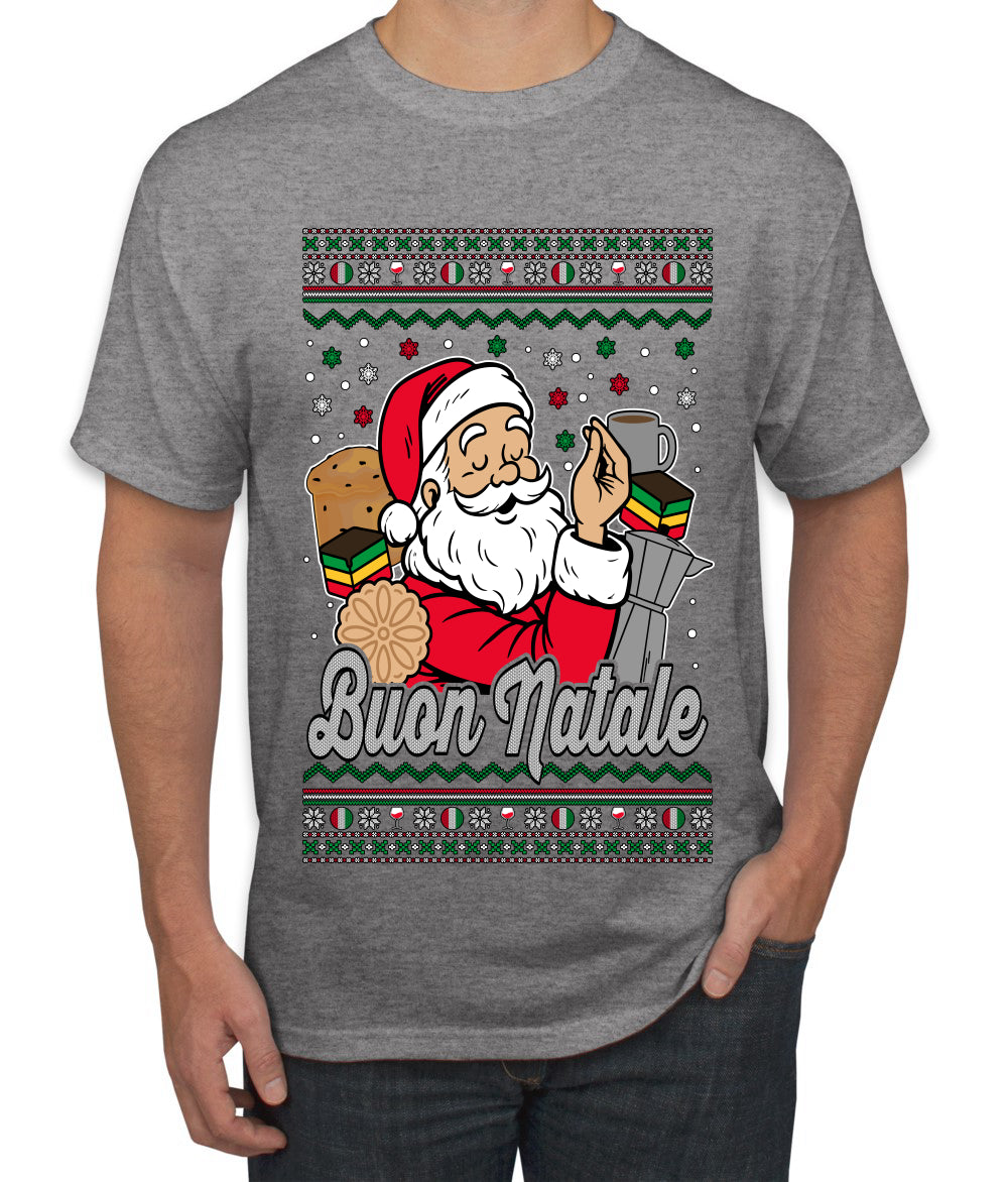 Buon Natale, Italian Santa Claus, Funny, Italian American Humor, Ugly Christmas Sweater Unisex Men's T-Shirt