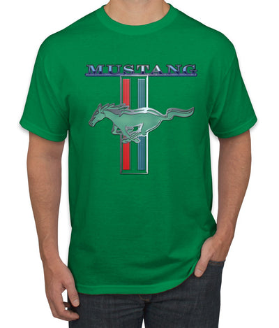 Ford Mustang Classic Pony USA Logo Emblem Cars and Trucks Front and Back Cars and Trucks Men's T-Shirt