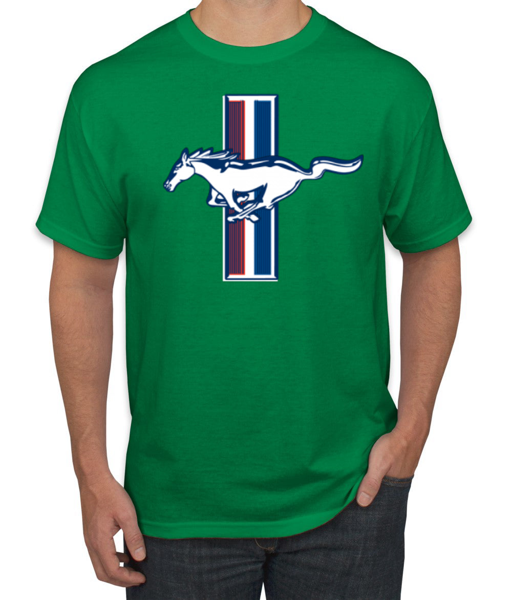 Ford Mustang Retro USA Vintage Logo Classic Bar Cars and Trucks Men's T-Shirt