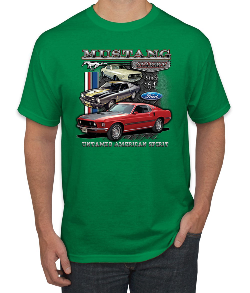 Ford Mustang Classics Untamed American Spirit Cars and Trucks Men's T-Shirt