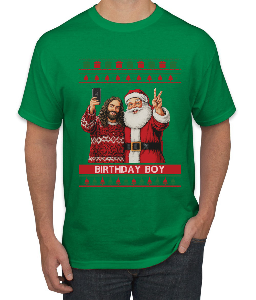 Birthday Boy Jesus, Ugly Christmas Sweater Unisex Men's T-Shirt