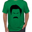Parks and Rec Fans Ron Swanson Mustache Face Silhouette Pop Culture Men's T-Shirt