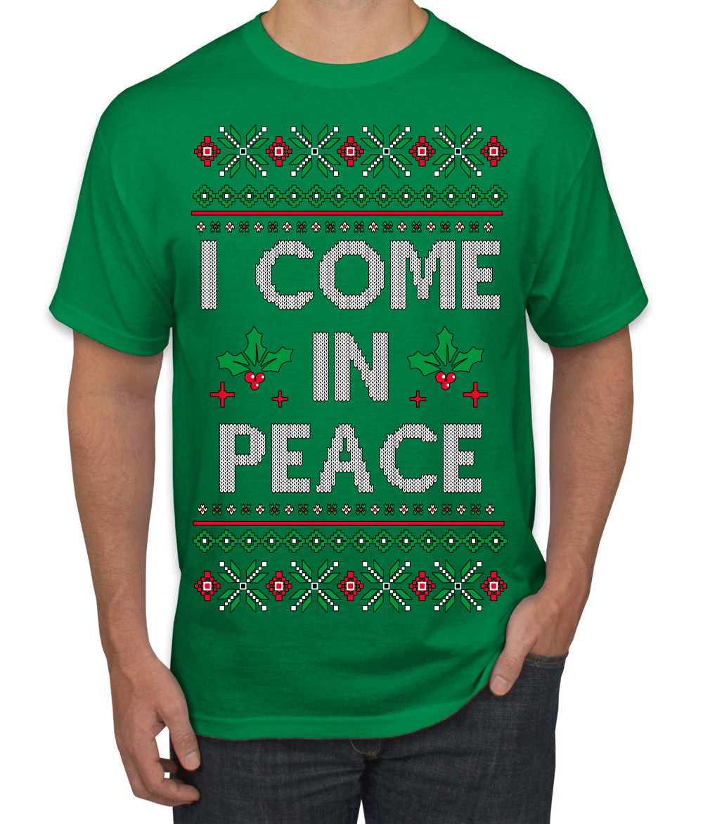 I Come in Peace Ugly Christmas Sweater Men's T-Shirt